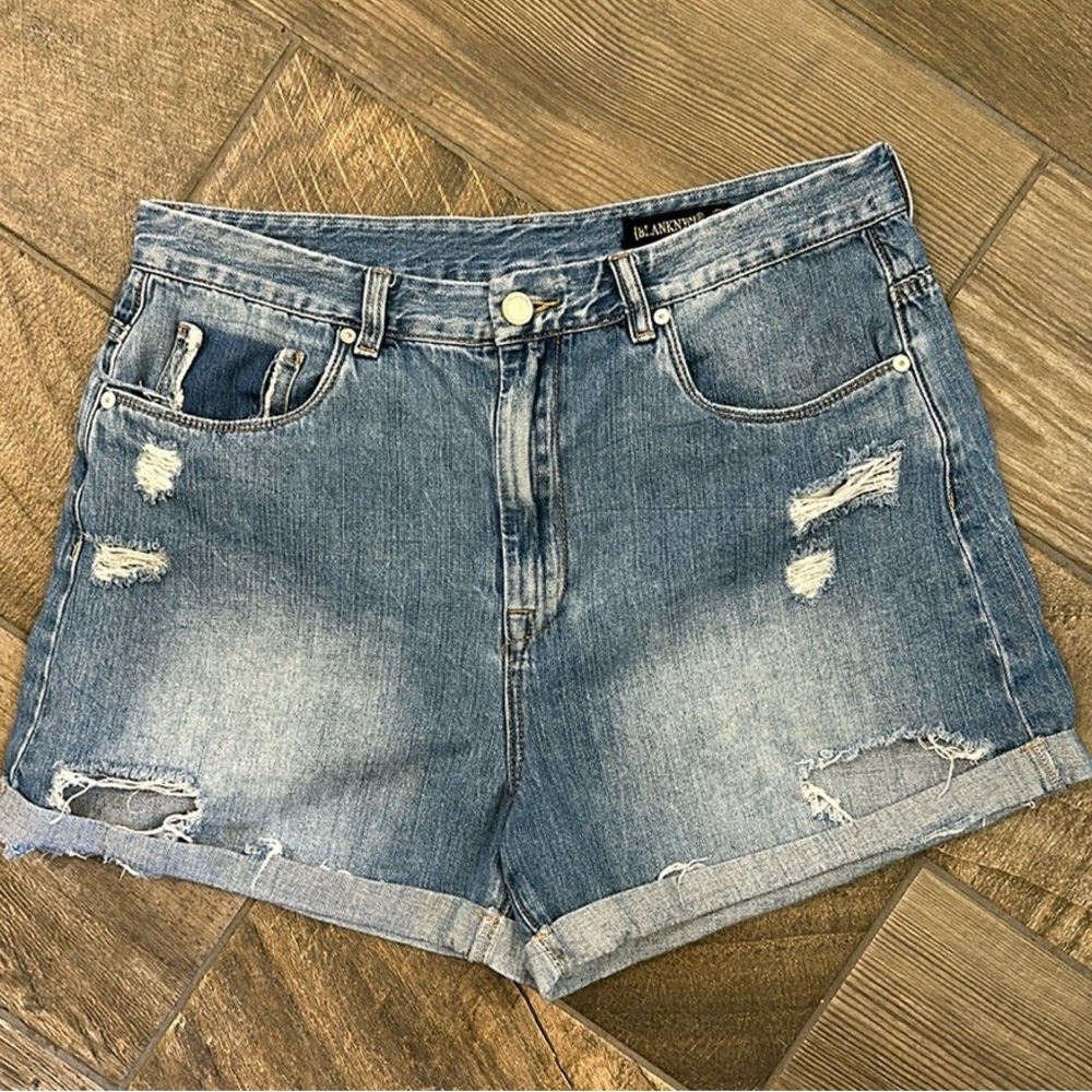 Blank NYC Light Blue Ripped Jean Shorts